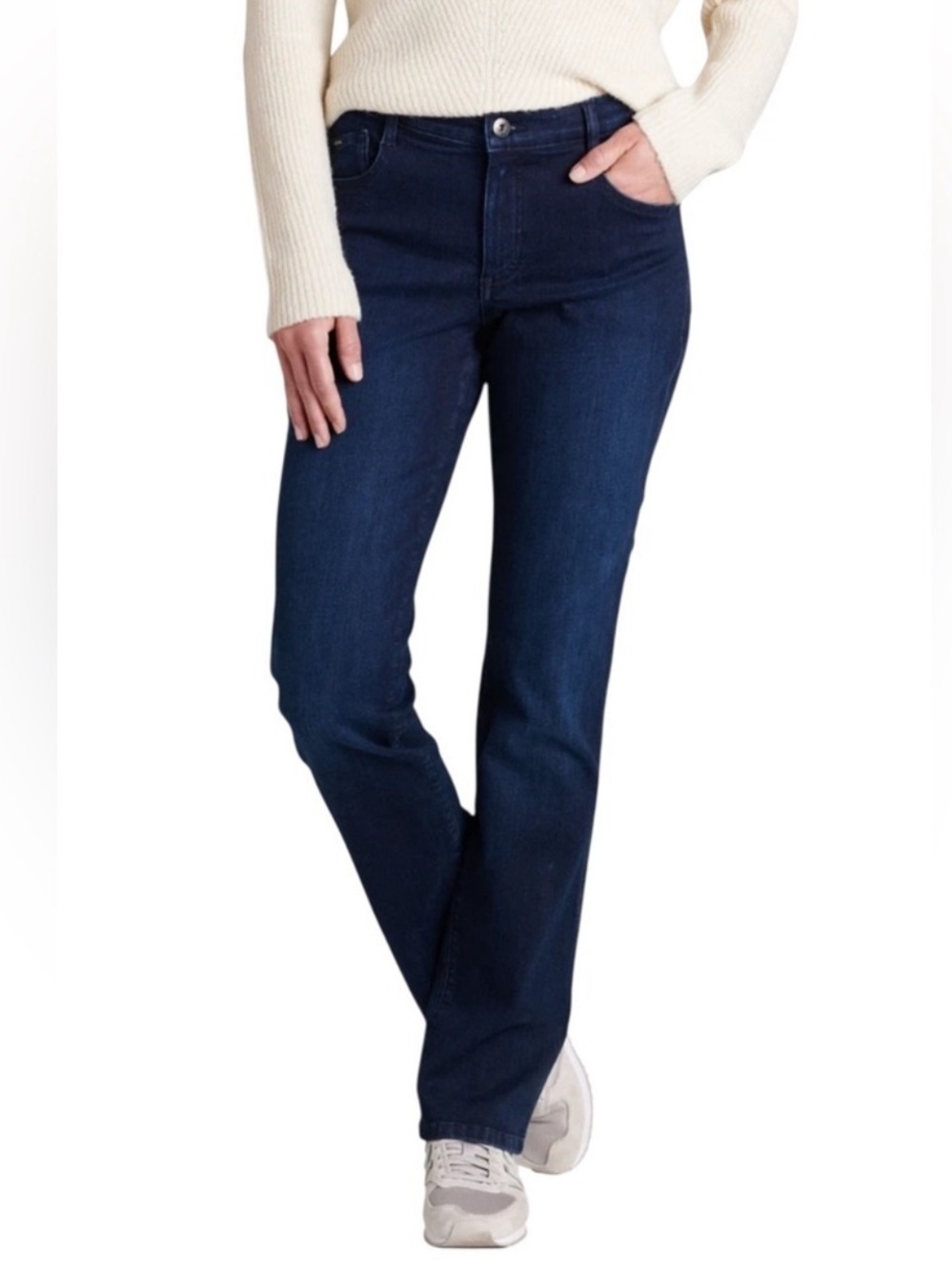 Kuhl Kontour Flex Denim Straight Fit Jeans Women's 10R Mid-Rise Dark Wash Casual